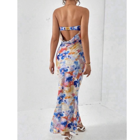 Dresses & Skirts - Floral Backless Tube Long Dress
